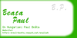 beata paul business card